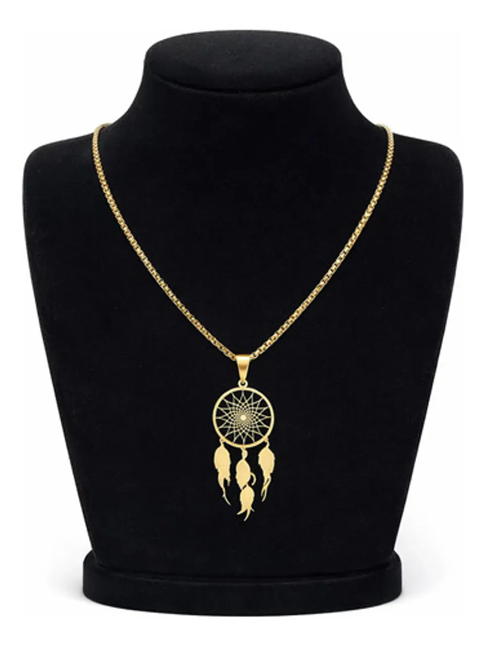 Collar Para Mujeres Dije Atrapasueños Cazador Color Oro 2