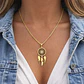 Collar Para Mujeres Dije Atrapasueños Cazador Color Oro - Miniatura 3