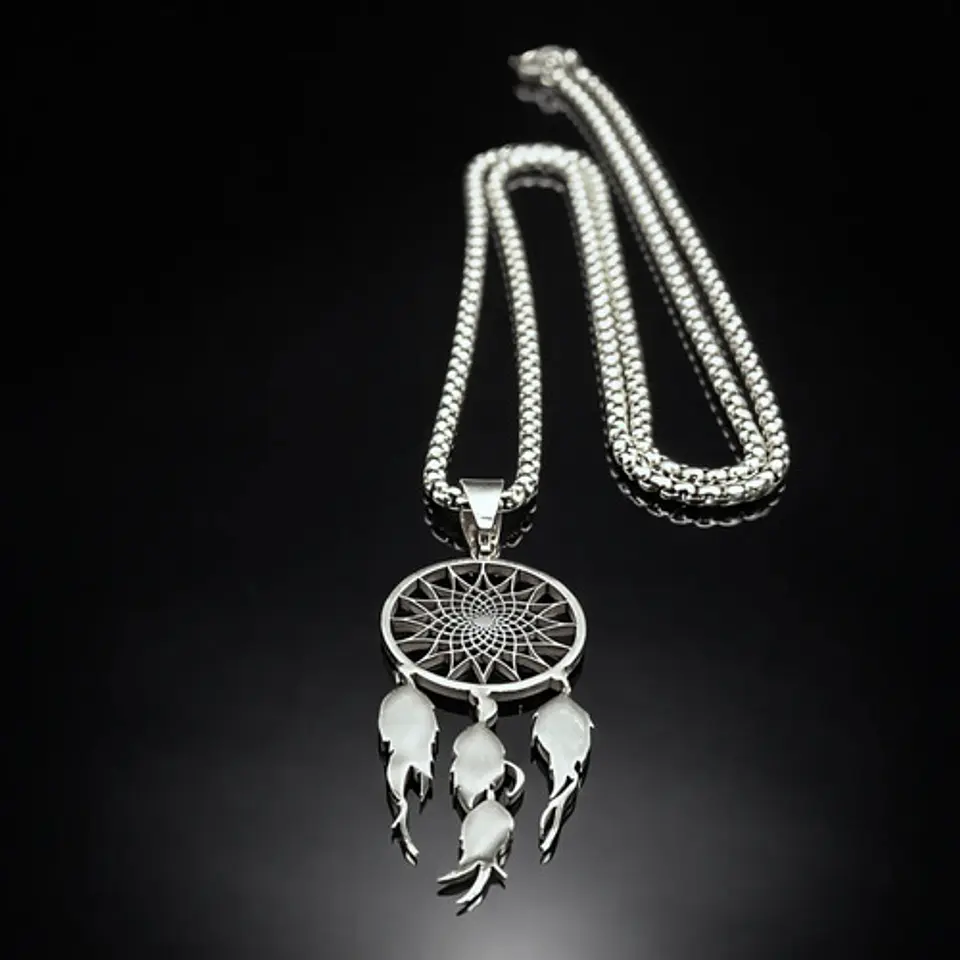 Collar Para Mujeres Dije Atrapasueños Cazador Color Oro 16