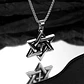 Collar Para Hombre Con Dije Cruz Hexagrama Judío Color Plata - Miniatura 6