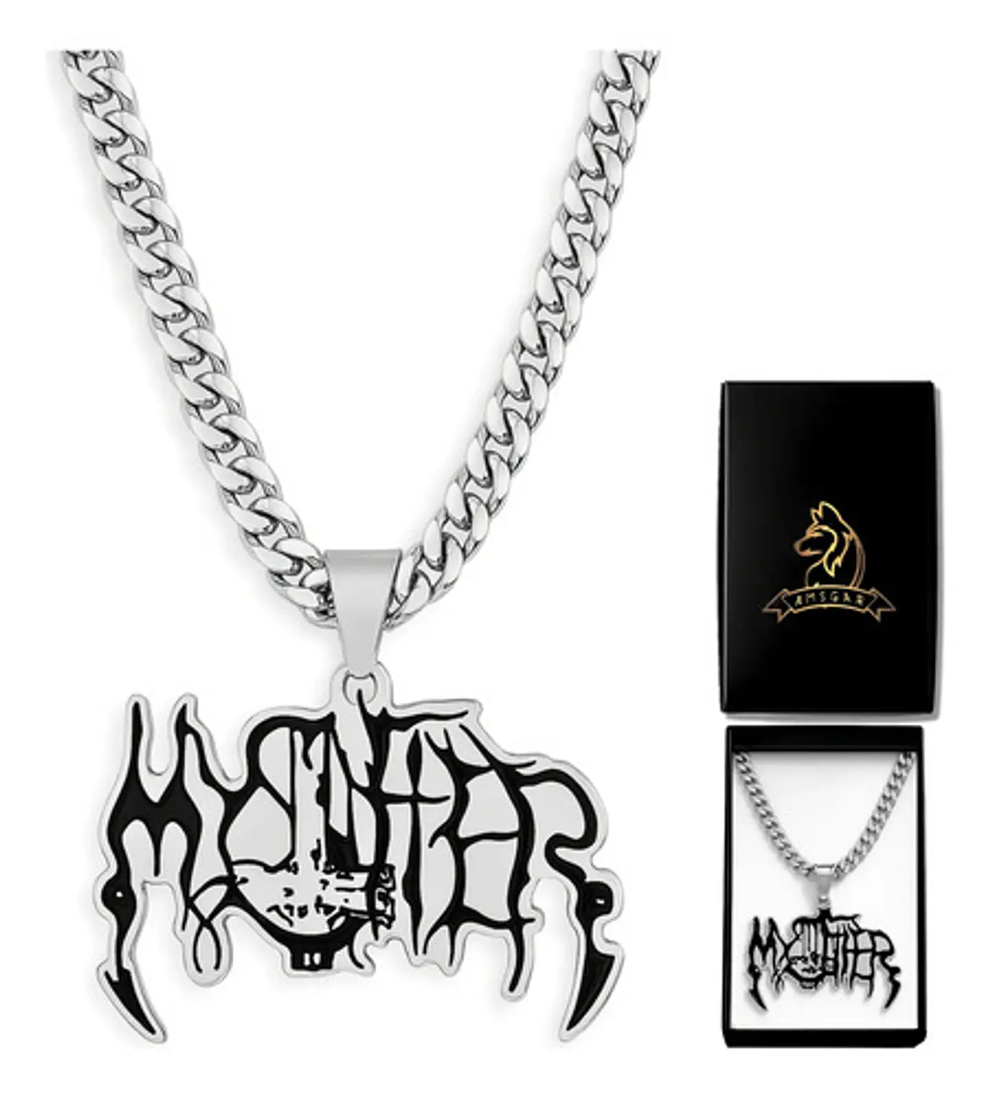 Collar Para Hombre Y Mujer Con Dije Banda De Metal Mystifier 1