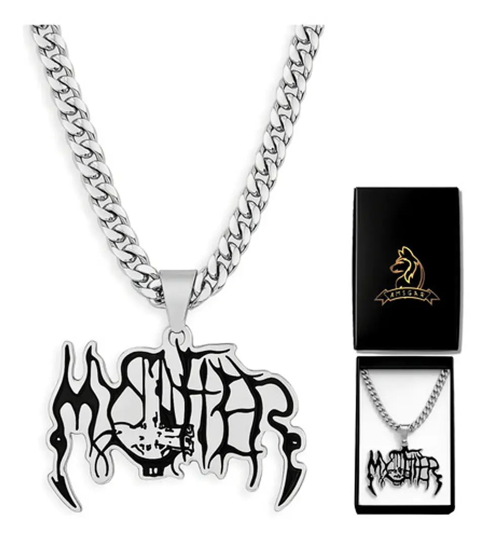 Collar Para Hombre Y Mujer Con Dije Banda De Metal Mystifier 1
