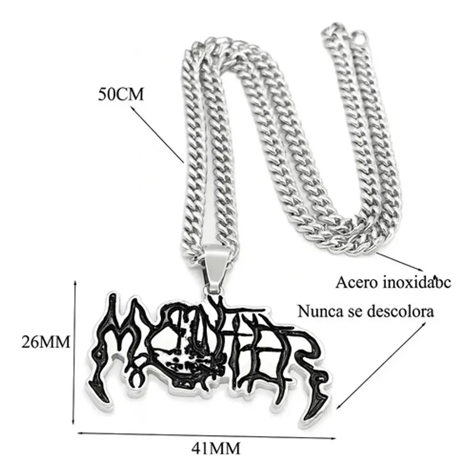Collar Para Hombre Y Mujer Con Dije Banda De Metal Mystifier 2