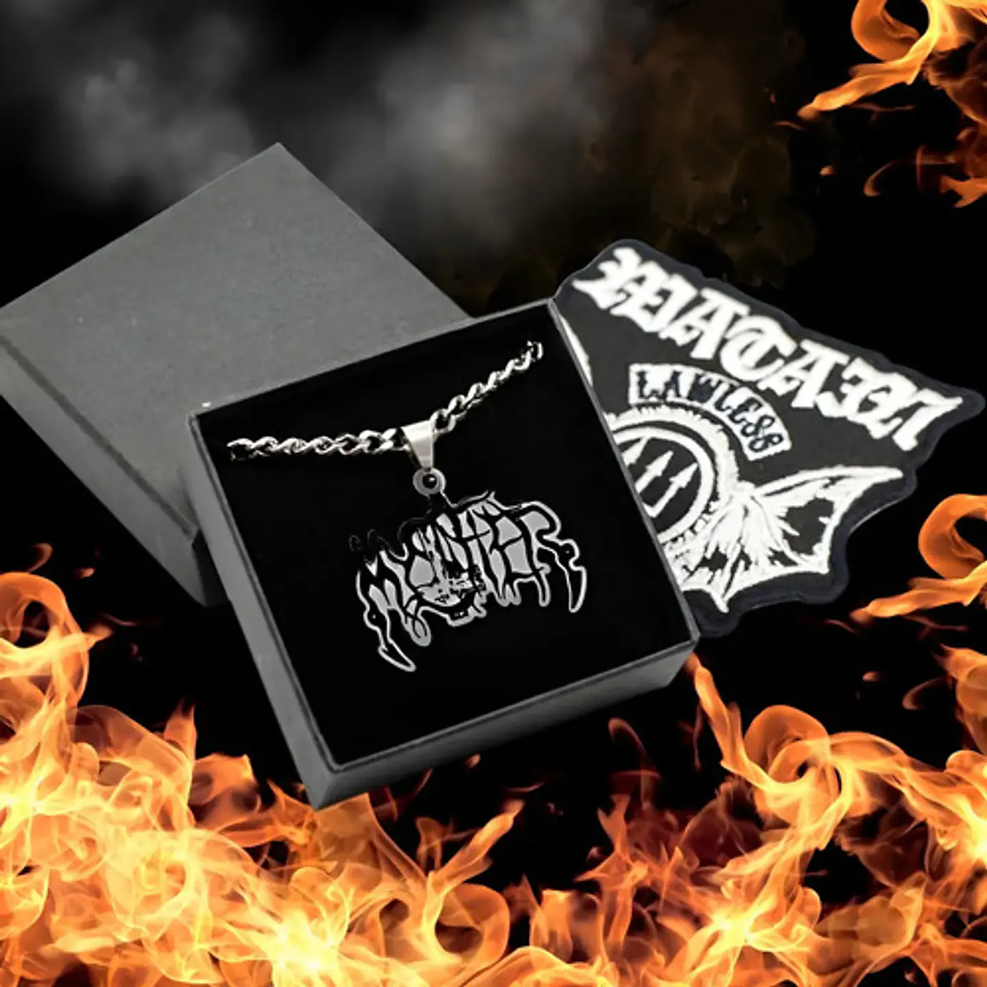 Collar Para Hombre Y Mujer Con Dije Banda De Metal Mystifier 5