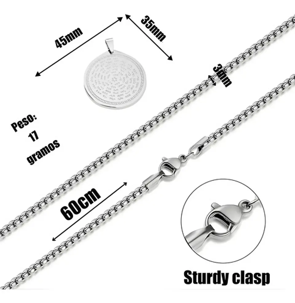 Collar Para Hombre Con Dije Hexagrama Biblia Judía De Acero 11