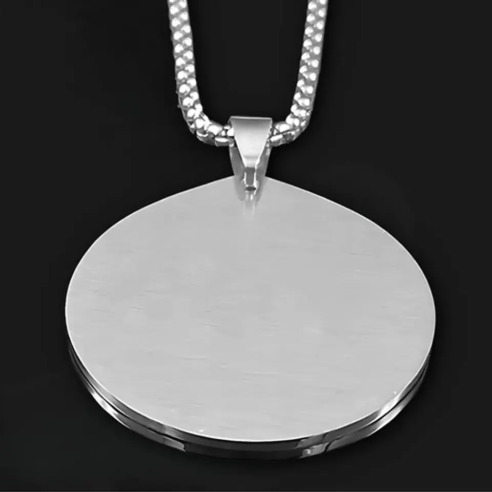 Collar Para Hombre Con Dije Hexagrama Biblia Judía De Acero 13