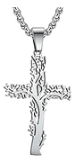 Collar Hombre Mujer Con Dije Cruz Arbol De La Vida Color Oro - Miniatura 1