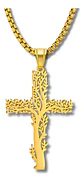 Collar Hombre Mujer Con Dije Cruz Arbol De La Vida Color Oro - Miniatura 9