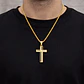 Collar Para Hombre Mujer Dije Cruz Jesus Cz Acero Color Oro - Miniatura 5