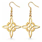 Aretes Pendientes Nudo De Bruja Para Mujer Acero Color Oro - Miniatura 1