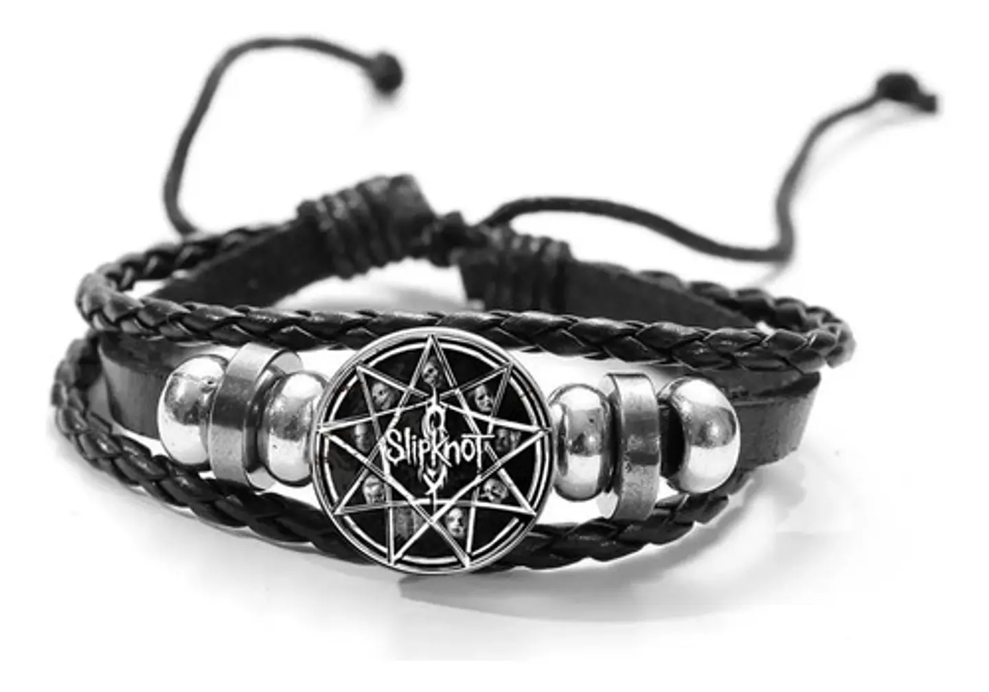 Pulsera Manilla Cuero Para Hombre Mujer Banda Rock Slipknot 1