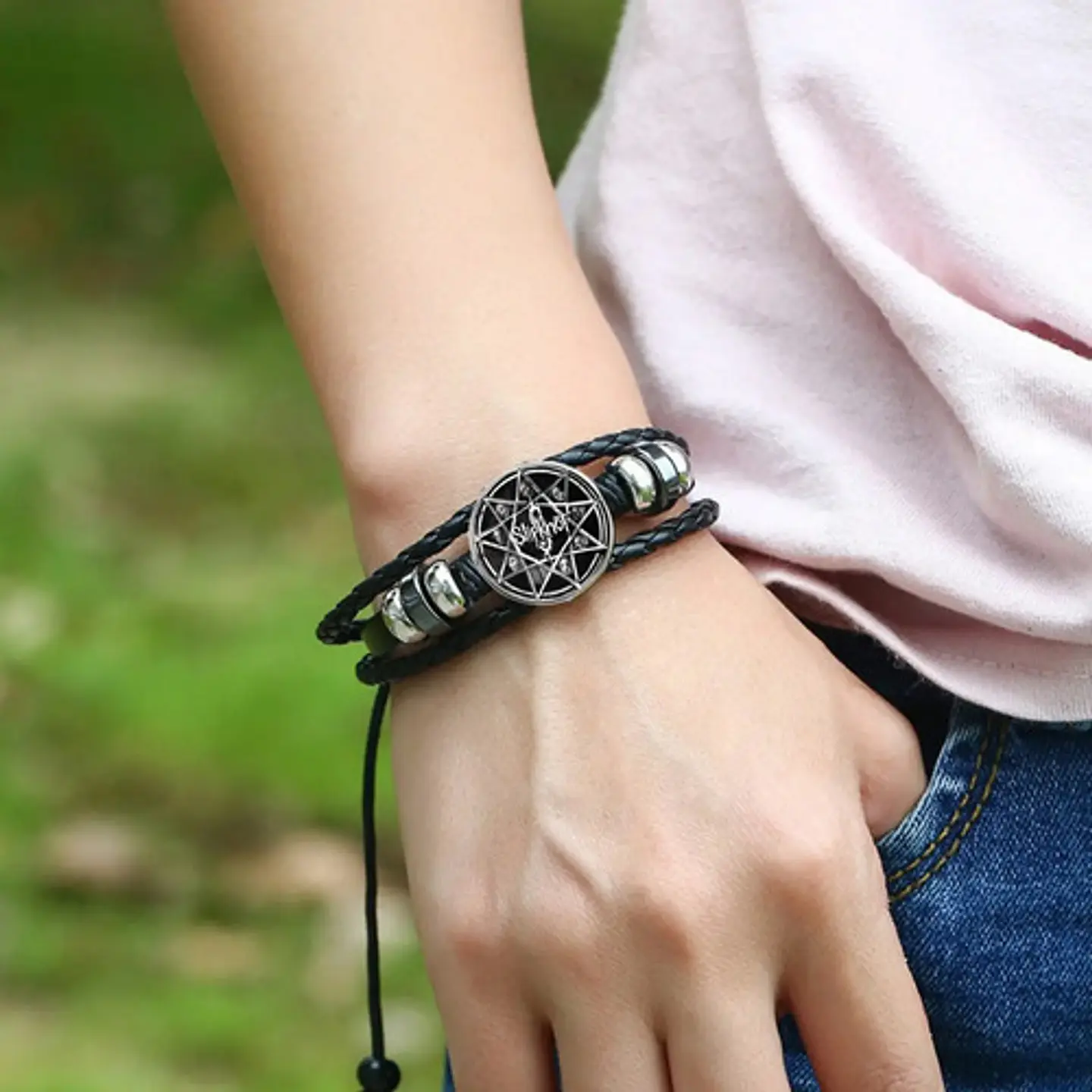 Pulsera Manilla Cuero Para Hombre Mujer Banda Rock Slipknot 6