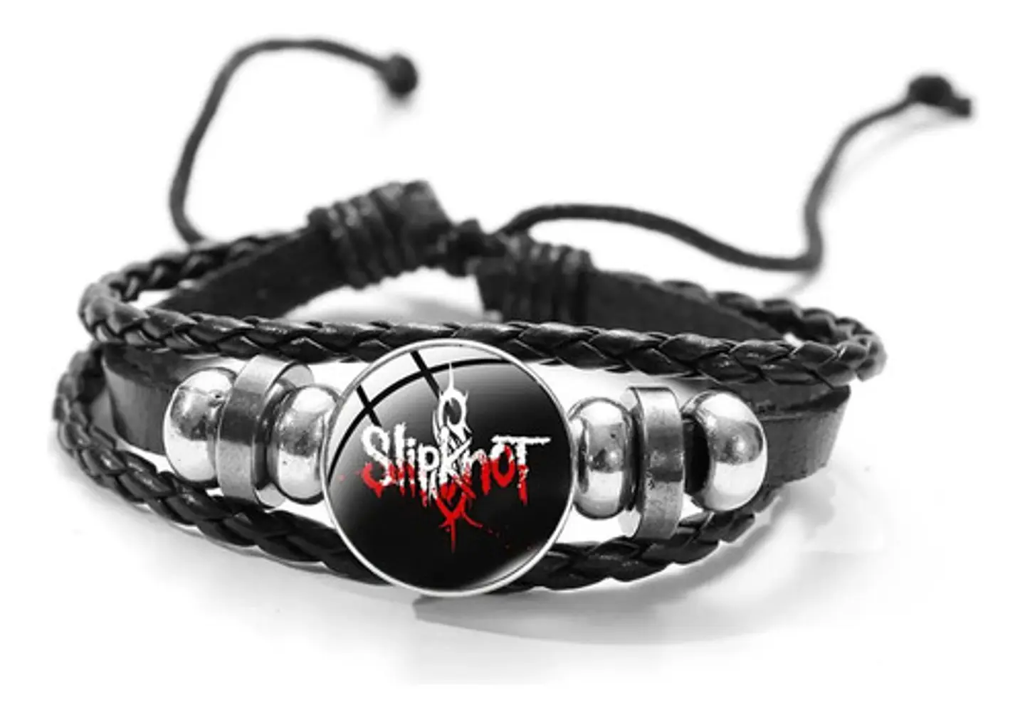 Pulsera Manilla Cuero Para Hombre Mujer Banda Rock Slipknot 9