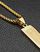 Collar Para Hombre Con Dije Bala Jesus De Acero Color Oro - Miniatura 4