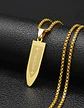 Collar Para Hombre Con Dije Bala Jesus De Acero Color Oro - Miniatura 7