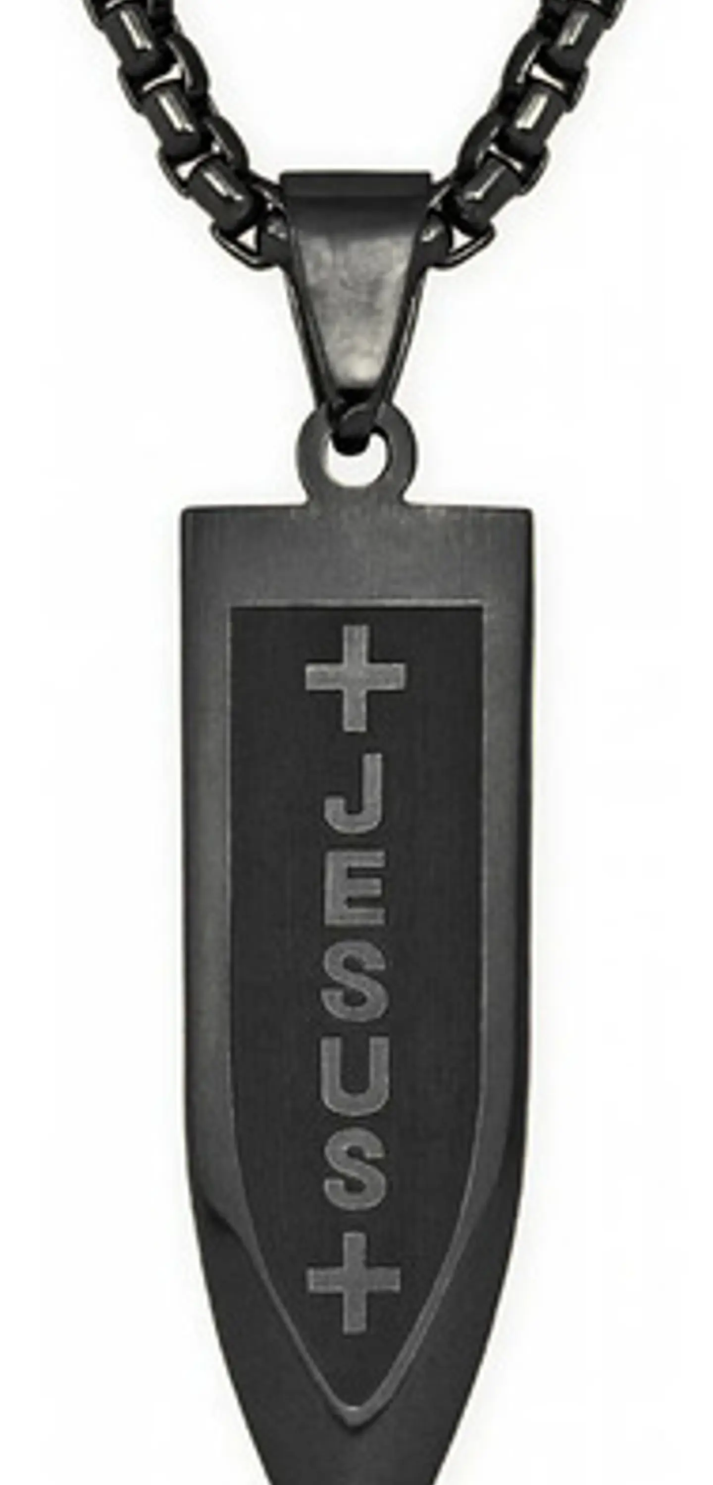 Collar Para Hombre Con Dije Bala Jesus De Acero Color Oro 18