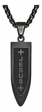 Collar Para Hombre Con Dije Bala Jesus De Acero Color Oro - Miniatura 18