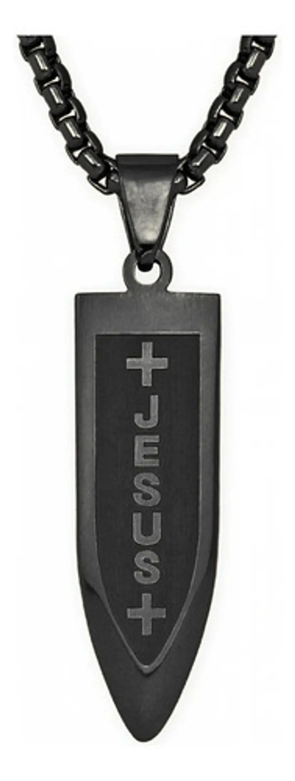 Collar Para Hombre Con Dije Bala Jesus De Acero Color Oro 18