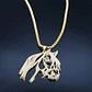 Collar Para Hombre Mujer Con Dije Caballo De Acero Color Oro - Miniatura 6