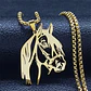 Collar Para Hombre Mujer Con Dije Caballo De Acero Color Oro - Miniatura 7