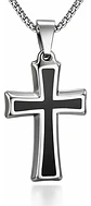 Collar Para Hombre Mujer Con Dije Cruz Catolica Color Plata - Miniatura 1