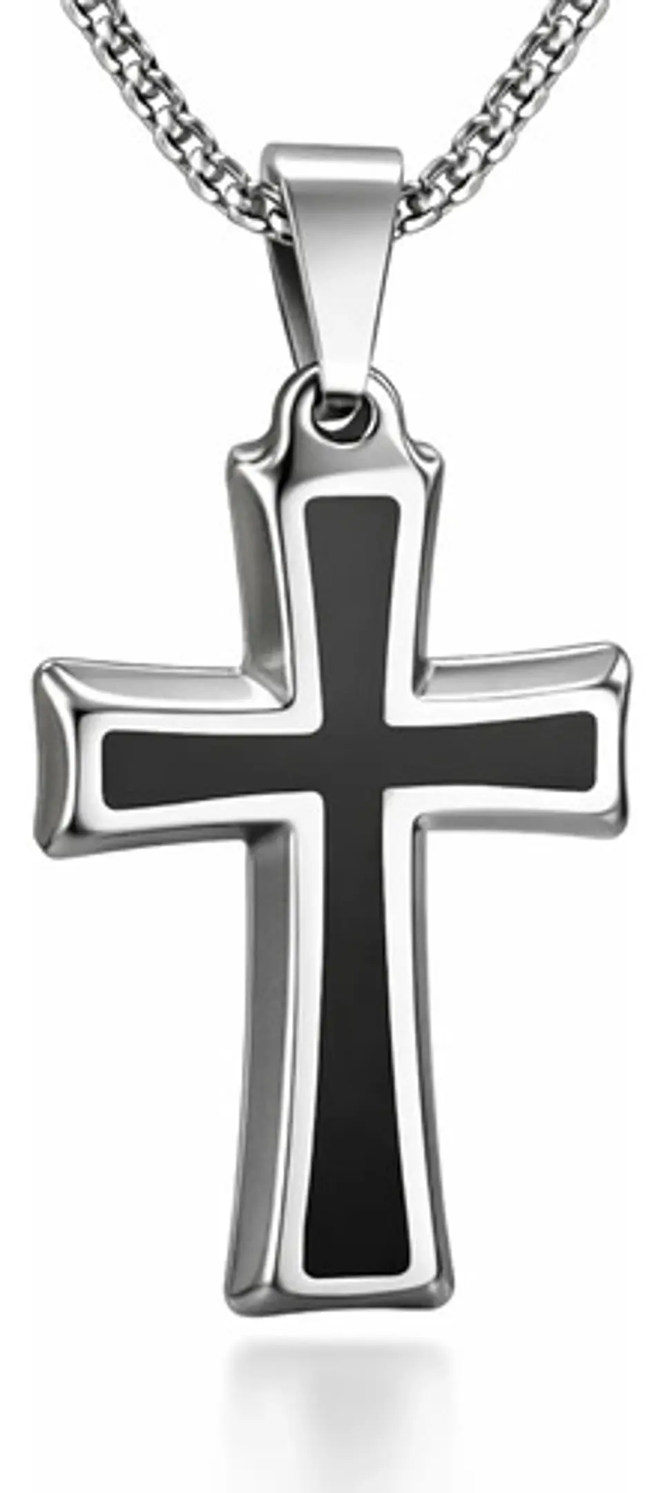Collar Para Hombre Mujer Con Dije Cruz Catolica Color Plata 1