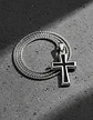 Collar Para Hombre Mujer Con Dije Cruz Catolica Color Plata - Miniatura 3