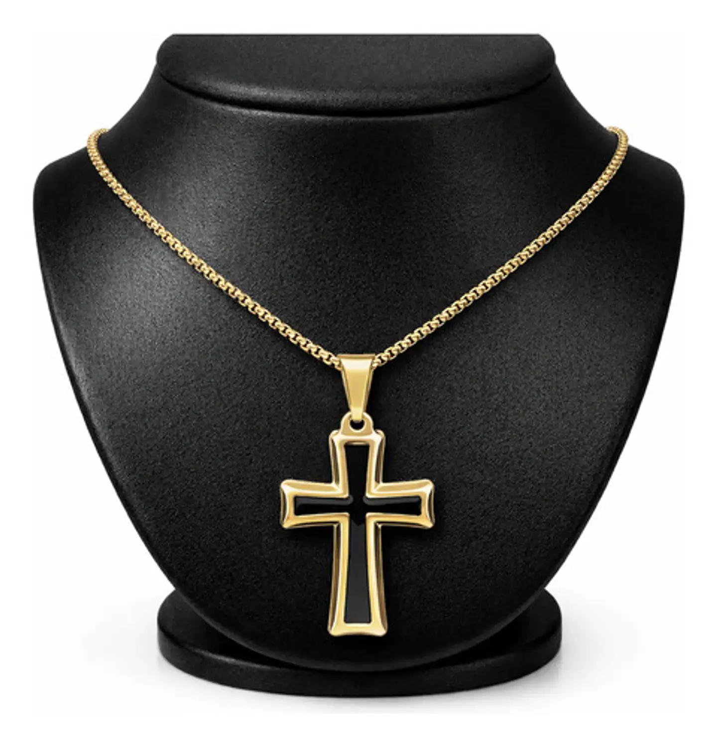 Collar Para Hombre Mujer Con Dije Cruz Catolica Color Plata 11