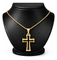 Collar Para Hombre Mujer Con Dije Cruz Catolica Color Plata - Miniatura 11