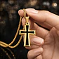 Collar Para Hombre Mujer Con Dije Cruz Catolica Color Plata - Miniatura 14