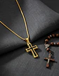 Collar Para Hombre Mujer Con Dije Cruz Catolica Color Plata - Miniatura 15