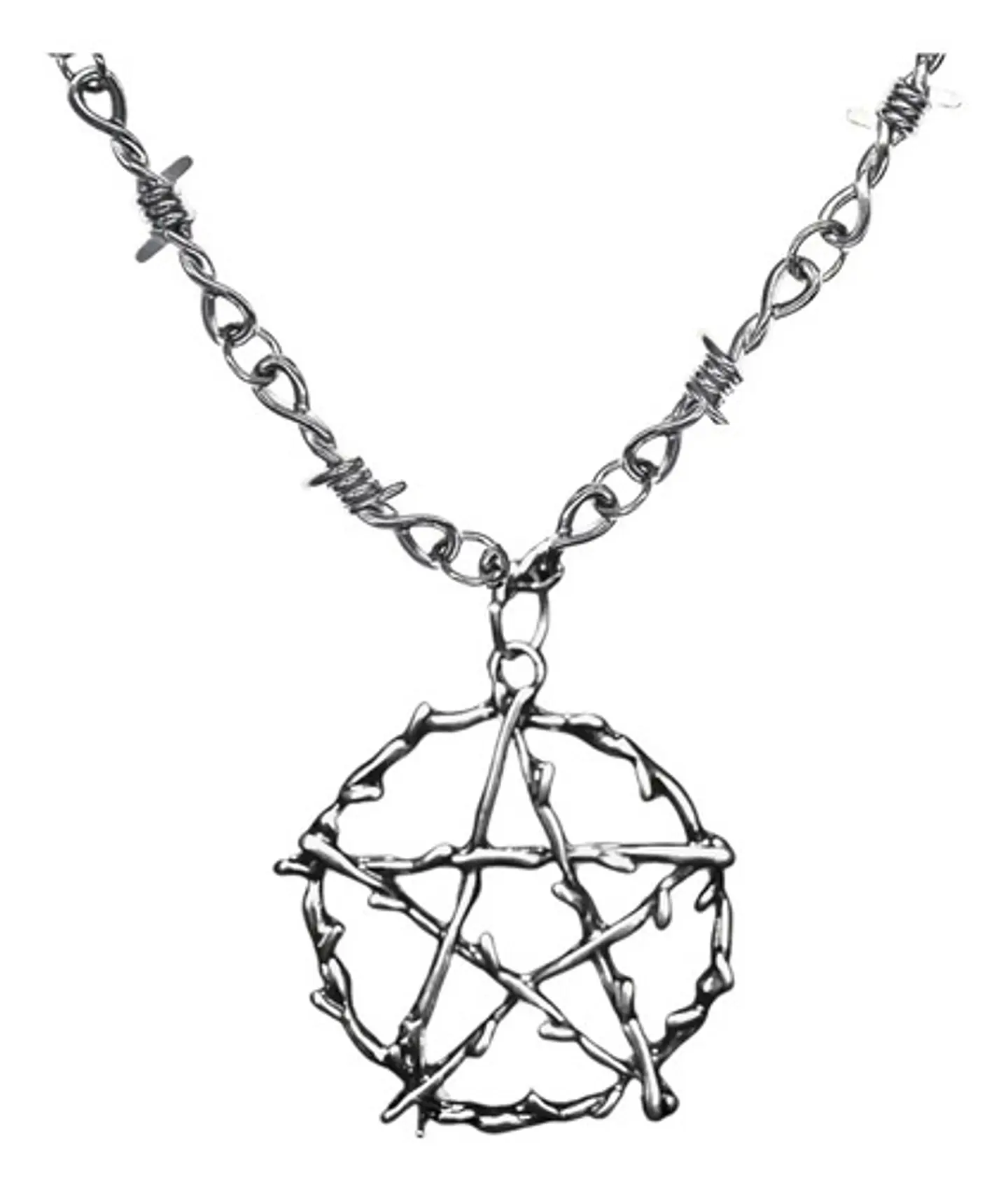 Colla Para Mujer Alambre De Puas Y Dije Estrella Pentagrama 1