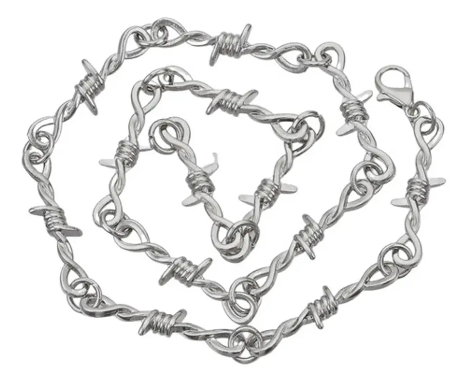 Colla Para Mujer Alambre De Puas Y Dije Estrella Pentagrama 4