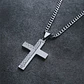 Collar Para Hombres Y Mujeres Dije Cruz De Acero Color Plata - Miniatura 10