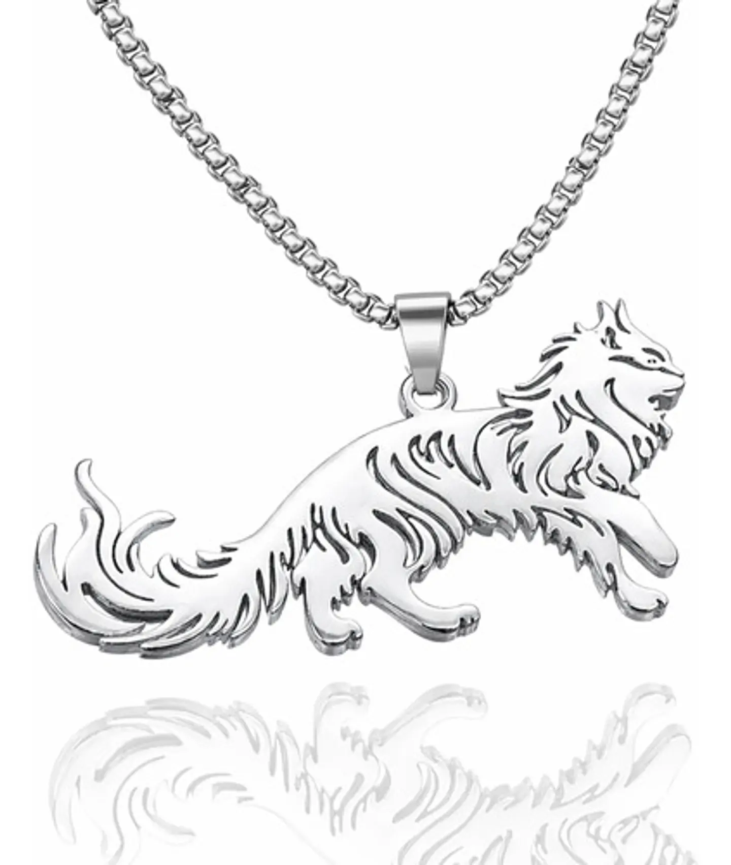 Collar En Acero Dorado Para Hombre Y Mujer Dije Gato Persa 1