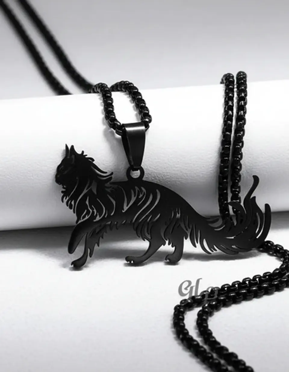 Collar En Acero Dorado Para Hombre Y Mujer Dije Gato Persa 21