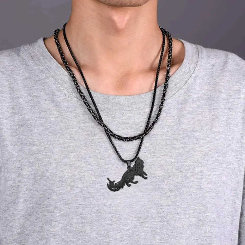 Collar En Acero Dorado Para Hombre Y Mujer Dije Gato Persa 23