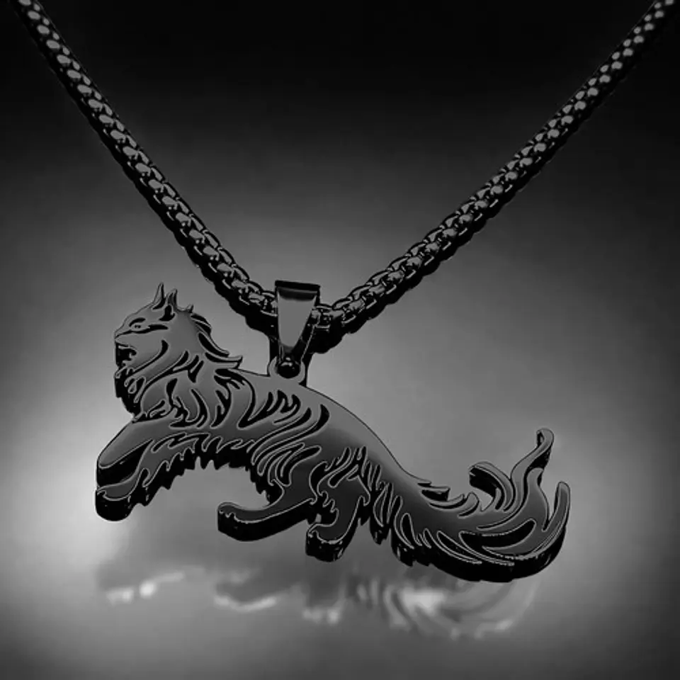 Collar En Acero Dorado Para Hombre Y Mujer Dije Gato Persa 26
