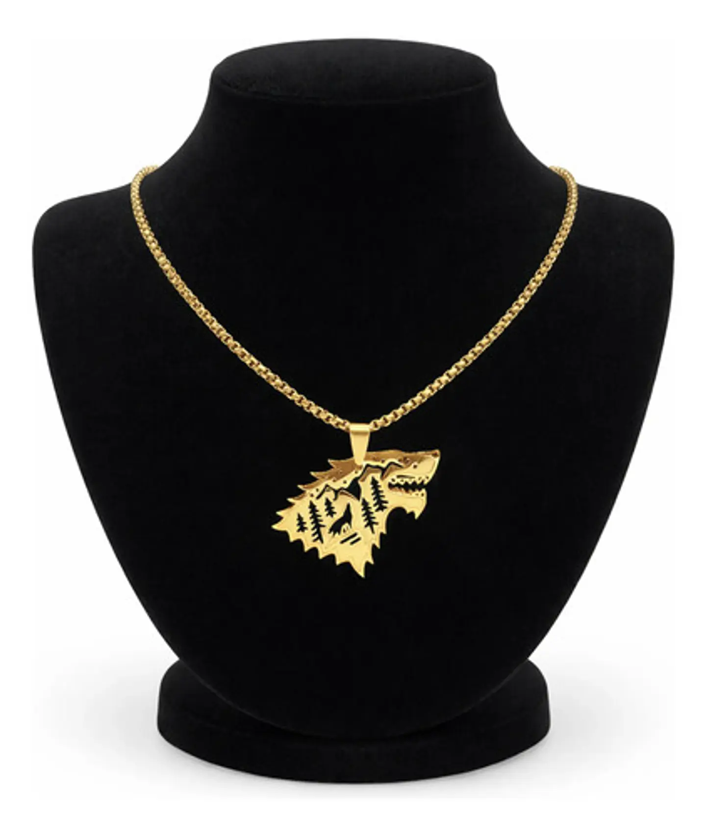 Collar De Acero Para Hombre Mujer Dije Game Of Thrones Lobo 2