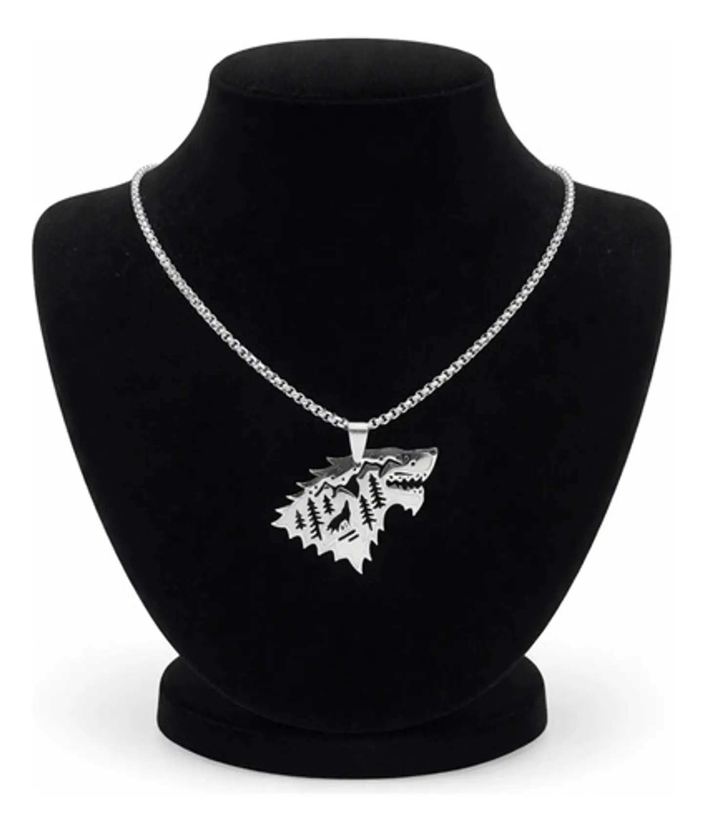 Collar De Acero Para Hombre Mujer Dije Game Of Thrones Lobo 8