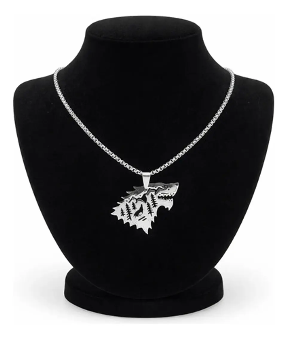 Collar De Acero Para Hombre Mujer Dije Game Of Thrones Lobo 8