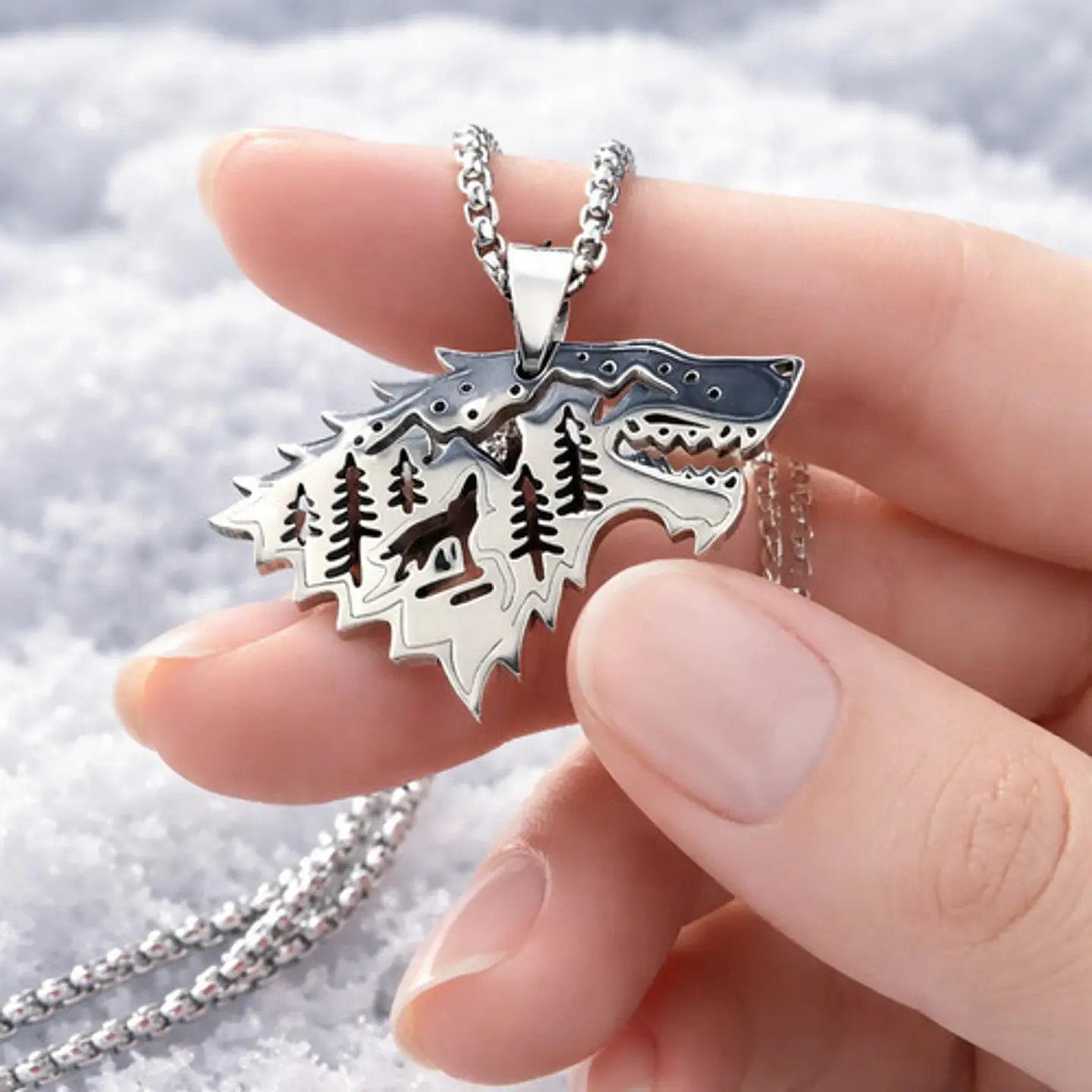 Collar De Acero Para Hombre Mujer Dije Game Of Thrones Lobo 10