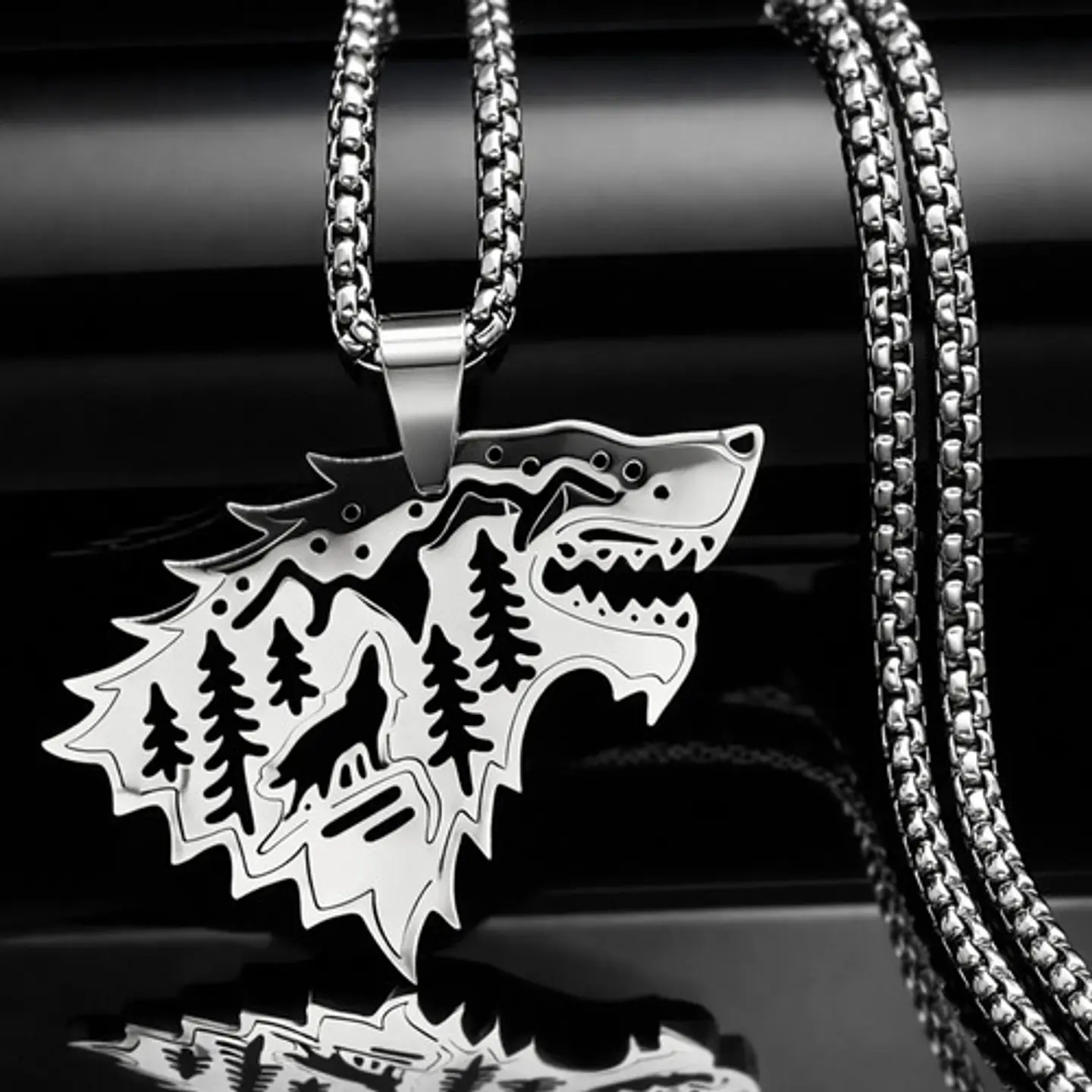 Collar De Acero Para Hombre Mujer Dije Game Of Thrones Lobo 11