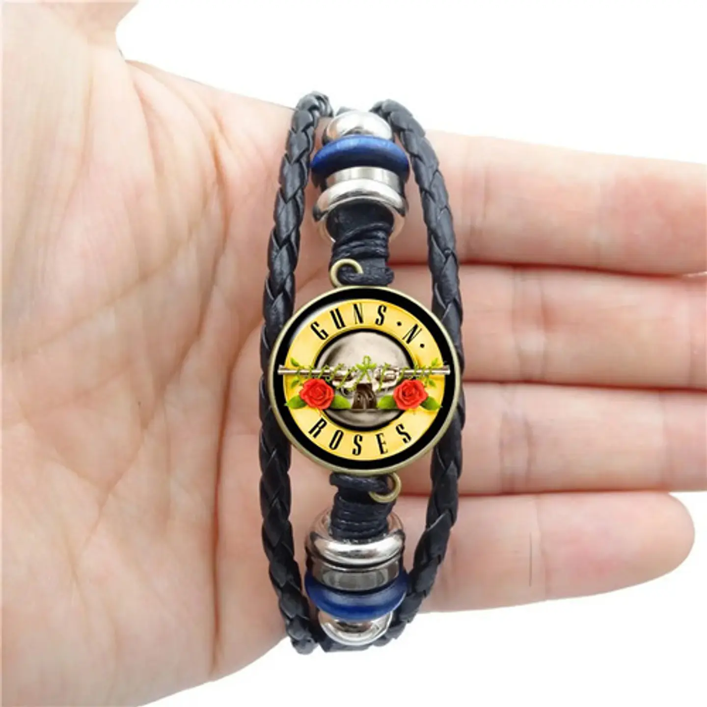 Pulsera Manilla Cuero Para Hombre Mujer Guns N Roses Rock  5