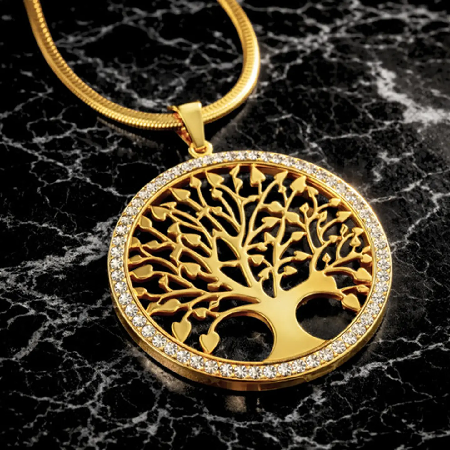 Collar Para Mujer Con Dije Arbol De La Vida Acero Color Oro 6