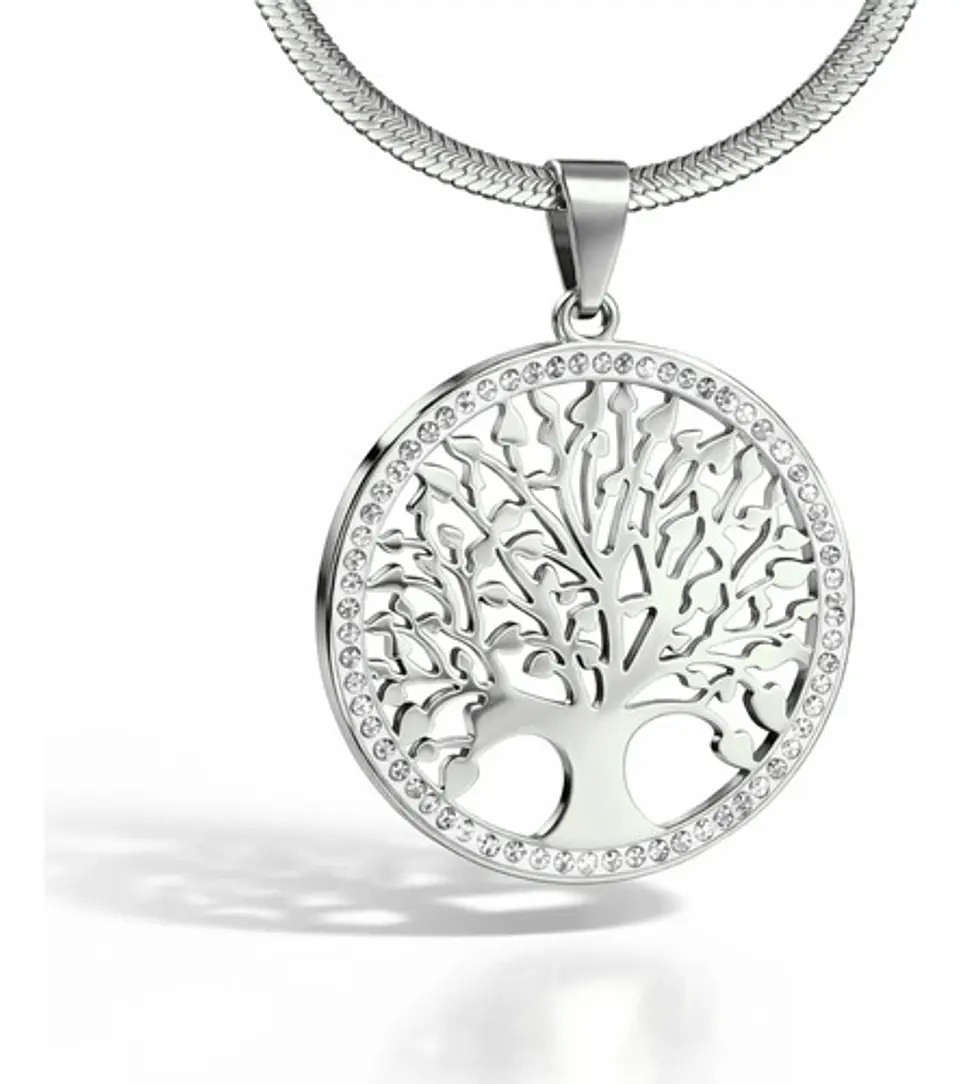Collar Para Mujer Con Dije Arbol De La Vida Acero Color Oro 10