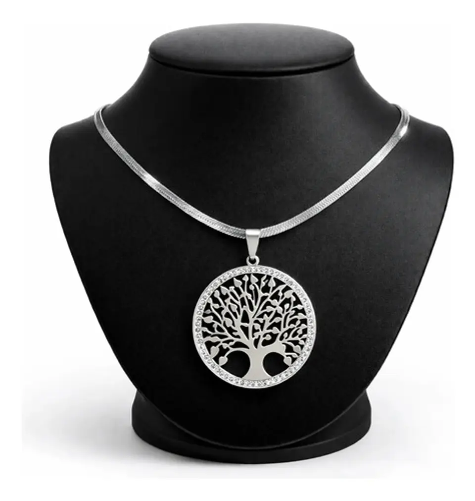 Collar Para Mujer Con Dije Arbol De La Vida Acero Color Oro 11