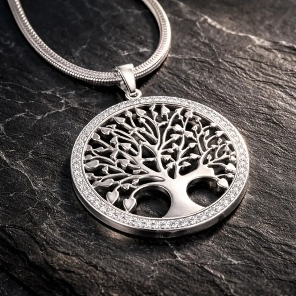 Collar Para Mujer Con Dije Arbol De La Vida Acero Color Oro 14