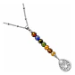 Collar Para Mujer Con Dije Flor De Loto 7 Chakras Yoga Acero - Miniatura 1