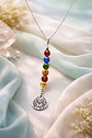 Collar Para Mujer Con Dije Flor De Loto 7 Chakras Yoga Acero - Miniatura 2